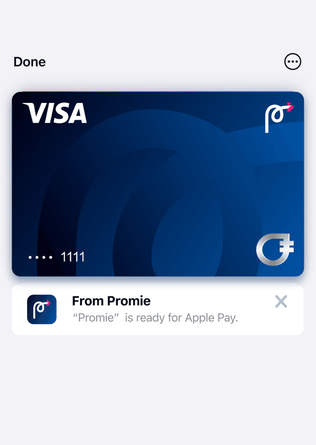 Promie Visa Card on Apple Wallet